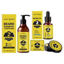 Load image into Gallery viewer, Natural Plant Extract Hair Care Set For Men 2in1 Shampoo&Care Oil&Balm Beard Kit Refreshing Smoothing Soften Beard Care - A minha loja